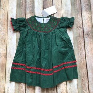 NWT Lil Cactus Smocked Holly Berry Dress